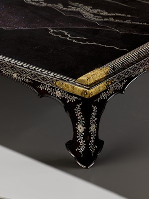 Lot 45 - A RARE RYUKYUAN MOTHER-OF-PEARL-INLAID LACQUER BUNDAI (WRITING TABLE)