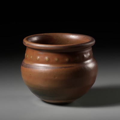 Lot 508 - A RUSSET-IRON GLAZED ‘RICE MEASURE’ JAR, SONG DYNASTY