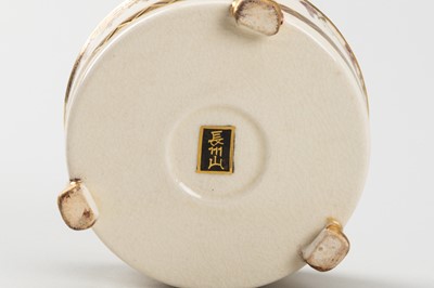 Lot 225 - CHOSHUZAN: A FINE SATSUMA KOGO (INCENSE BOX) AND COVER