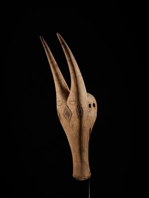 Lot 271 - A CARVED WOOD HEAD OF A BULL, KERALA, 18TH-19TH CENTURY