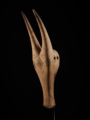 Lot 271 - A CARVED WOOD HEAD OF A BULL, KERALA, 18TH-19TH CENTURY