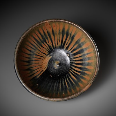 Lot 512 - A CIZHOU BLACK GLAZED AND RUSSET STREAKED BOWL, SONG TO YUAN DYNASTY