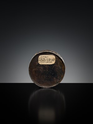 Lot 282 - A GOLD, SILVER AND COPPER DAMASCENED IRON BOX AND COVER, TIBET, 16TH - 17TH CENTURY