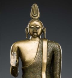 Lot 214 - A BRONZE FIGURE OF BUDDHA, KANDYAN PERIOD