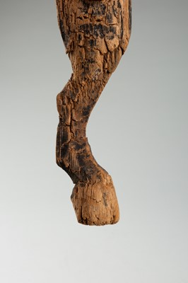 A WOOD FIGURE OF A HORSE, HAN DYNASTY AND LATER