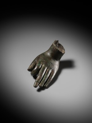 Lot 314 - A LIFE-SIZE BRONZE HAND, MING DYNASTY