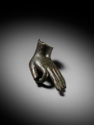 Lot 314 - A LIFE-SIZE BRONZE HAND, MING DYNASTY