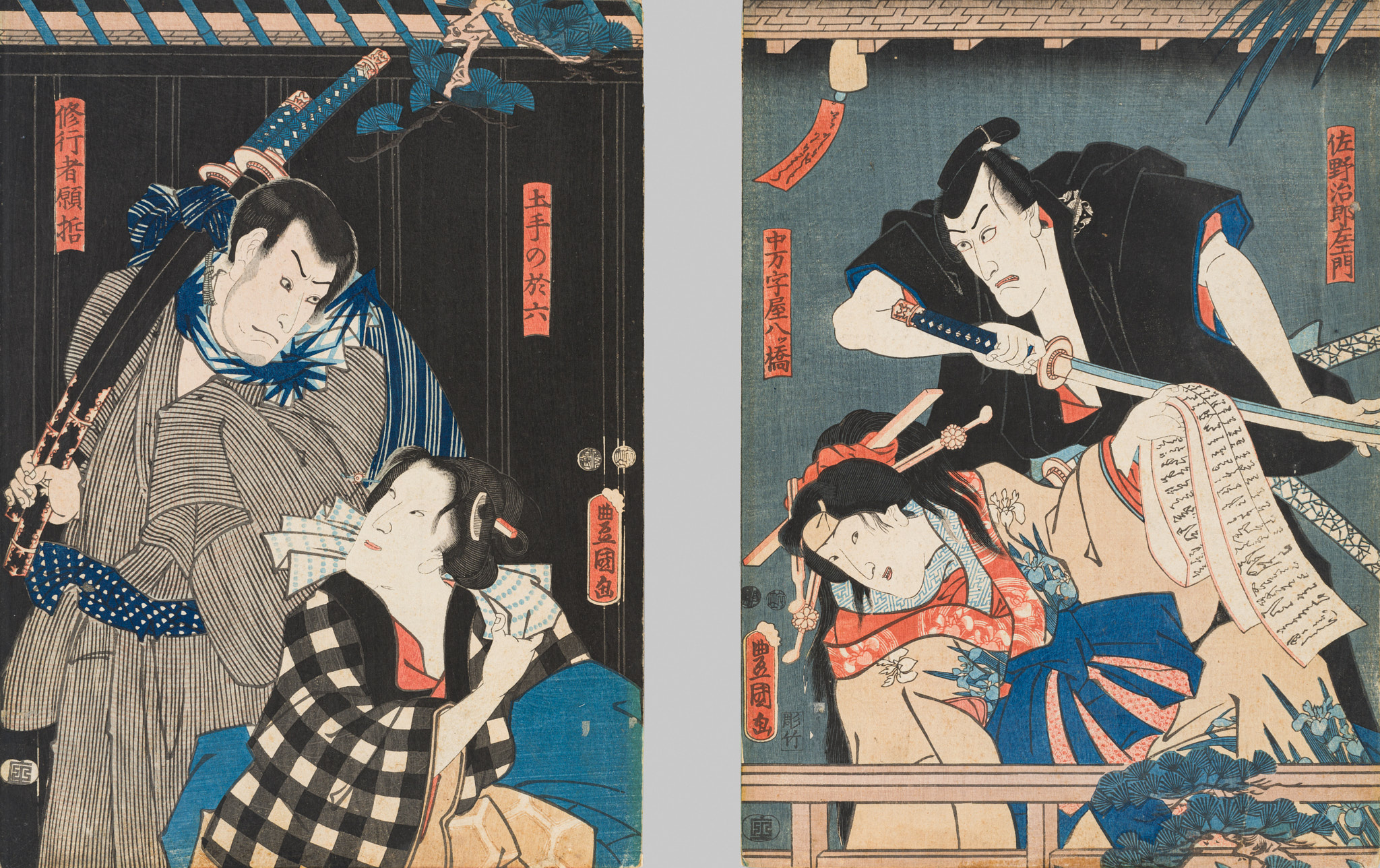 UTAGAWA KUNISADA I: TWO WOODBLOCK PRINTS