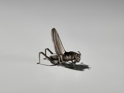 YASUNOSUKE: A BRONZE JIZAI OKIMONO OF A GRASSHOPPER