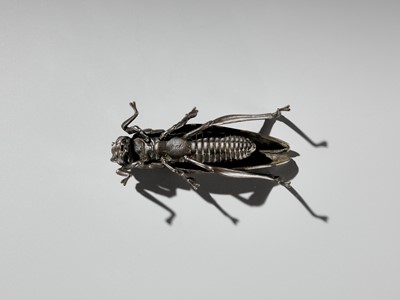 YASUNOSUKE: A BRONZE JIZAI OKIMONO OF A GRASSHOPPER