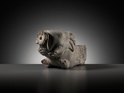 Lot 103 - A GRAY SCHIST STUPA PEG IN THE FORM OF AN ELEPHANT, ANCIENT REGION OF GANDHARA