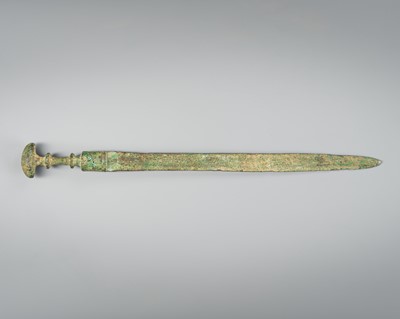 Lot 625 - A LURISTAN BRONZE SWORD, FIRST MILLENNIUM BC