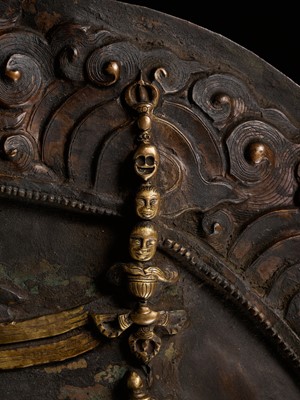 Lot 285 - A GILT COPPER REPOUSSÉ PLAQUE OF VAJRAYOGINI, TIBET, 18TH-19TH CENTURY