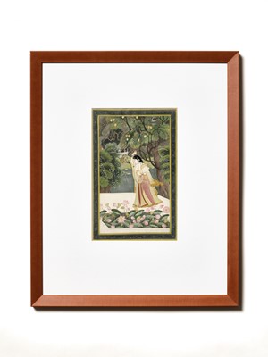 Lot 315 - A PAHARI PAINTING OF A VIRAHINI NAYIKA, NORTHERN INDIA, GULER, CIRCA 1800