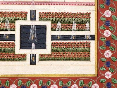 Lot 316 - AN INDIAN MINIATURE PAINTING OF RAMA AND SITA WITH LAKSHMANA AND HANUMAN