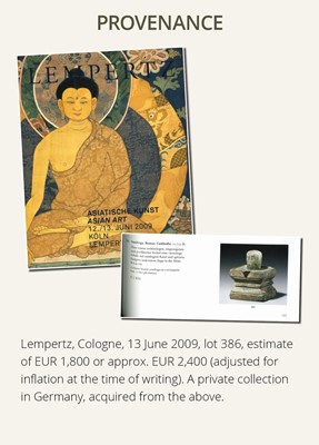 Lot 596 - A BRONZE LINGA AND YONI, ANGKOR PERIOD