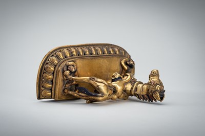 Lot 1457 - A GILT BRONZE FIGURE OF PALDEN LHAMO´S MULE, 17th – 18th CENTURY