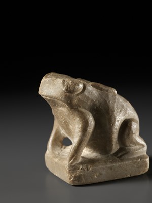 Lot 100 - A RARE WHITE MARBLE FIGURE OF A FROG, TANG DYNASTY