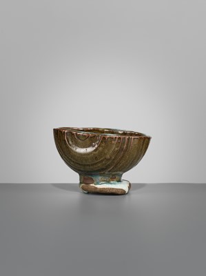 Lot 83 - A BROWN, TURQUOISE, AND CREAM-GLAZED CHAWAN (TEA BOWL)