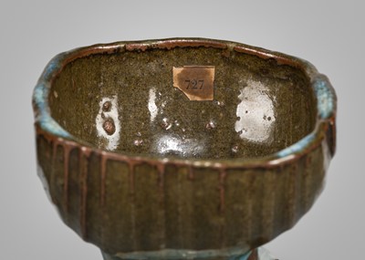 Lot 83 - A BROWN, TURQUOISE, AND CREAM-GLAZED CHAWAN (TEA BOWL)