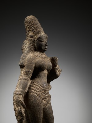 Lot 238 - A GRANITE FIGURE OF PARVATI, CHOLA PERIOD