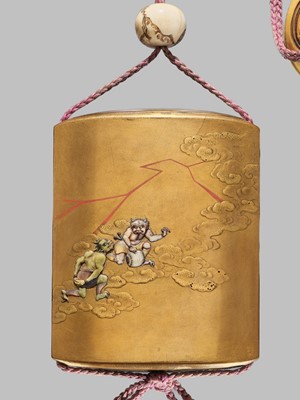 Lot 53 - A FINE SHIBAYAMA INLAID LACQUER SAYA (SHEATHE) FOUR-CASE INRO