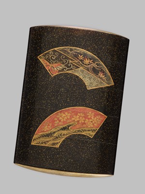 Lot 53 - A FINE SHIBAYAMA INLAID LACQUER SAYA (SHEATHE) FOUR-CASE INRO