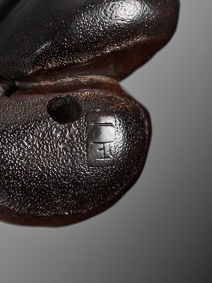 Lot 184 - MASAKAZU: A FINE NAGOYA SCHOOL WOOD NETSUKE OF TWO CHESTNUTS