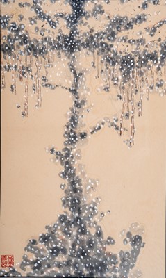Lot 698 - YOSHII YOSHITSUGU: CHERRY BLOSSOMS AT NIGHT