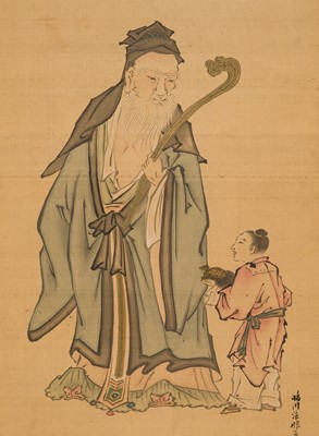 Lot 314 - KANO SEISEN'IN OSANOBU: A SCROLL PAINTING OF JUROJIN