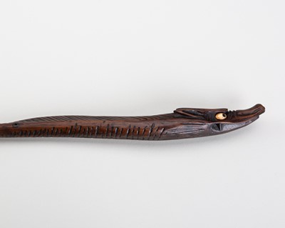 Lot 272 - A FINE WOOD BOKUTO (DOCTOR’S SWORD) IN THE FORM OF A DRAGON