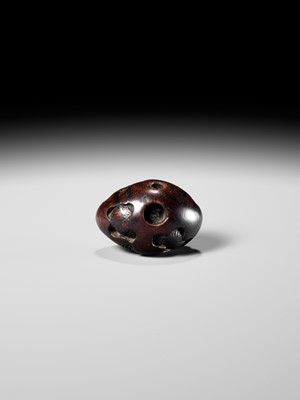 NAITO TOYOMASA: A FINE WOOD NETSUKE OF A DRAGON EMERGING FROM AN EGG