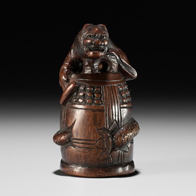 A WOOD NETSUKE OF KIYOHIME