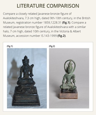 Lot 605 - A BRONZE FIGURE OF AVALOKITESHVARA, JAVA, 9TH-10TH CENTURY