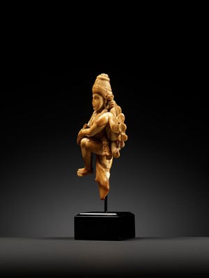Lot 260 - A CARVED IVORY FIGURE OF VISHNU, INDIA, 17TH-18TH CENTURY