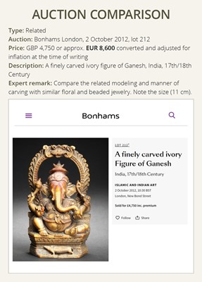 Lot 260 - A CARVED IVORY FIGURE OF VISHNU, INDIA, 17TH-18TH CENTURY