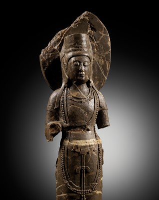 A LIMESTONE FIGURE OF GUANYIN, NORTHERN QI TO SUI DYNASTY