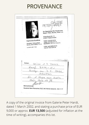 Lot 249 - A BLACK STONE STUPA DRUM WITH FOUR BUDDHAS, PALA PERIOD