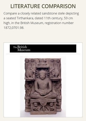 Lot 251 - A JAIN PINK SANDSTONE STELE, 10TH-11TH CENTURY