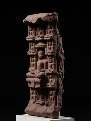 Lot 251 - A JAIN PINK SANDSTONE STELE, 10TH-11TH CENTURY
