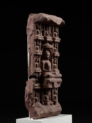 Lot 251 - A JAIN PINK SANDSTONE STELE, 10TH-11TH CENTURY