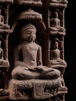 Lot 251 - A JAIN PINK SANDSTONE STELE, 10TH-11TH CENTURY