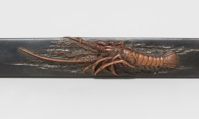 Lot 257 - NOMURA MASAHIDE: A FINE SHIBUICHI KOZUKA WITH ISE-EBI (SPINY LOBSTER)
