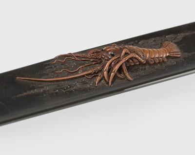 Lot 257 - NOMURA MASAHIDE: A FINE SHIBUICHI KOZUKA WITH ISE-EBI (SPINY LOBSTER)