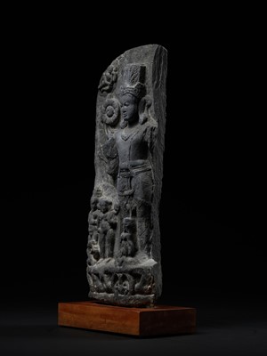 Lot 248 - A LARGE SCHIST STELE OF SURYA, PALA PERIOD, 10TH-12TH CENTURY