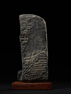 Lot 248 - A LARGE SCHIST STELE OF SURYA, PALA PERIOD, 10TH-12TH CENTURY