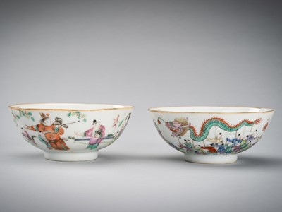 Lot 1760 - TWO ENAMELED ‘FIGURAL’ PORCELAIN BOWLS