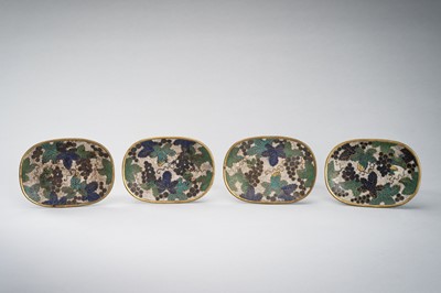 Lot 124 - A SET OF FOUR SMALL CLOISONNÉ DISHES, 19TH CENTURY