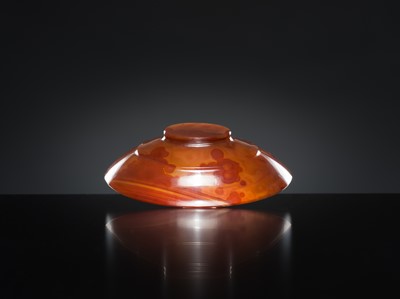 Lot 398 - A SMALL OVAL AGATE BOWL, KANGXI-YONGZHENG PERIOD