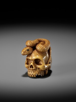 Lot 477 - ALEXANDER DERKACHENKO: SKULL AND SNAKE, MEMENTO MORI